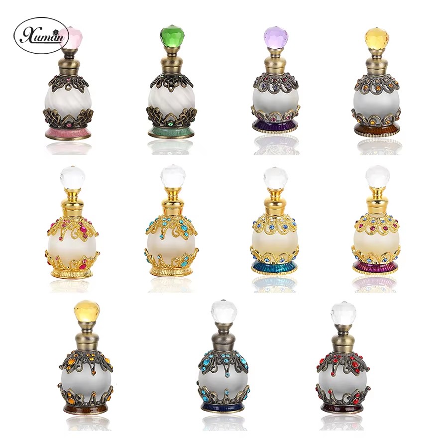 Home Fragrance Products - 15ml Stone Metal Refillable Perfume Bottle