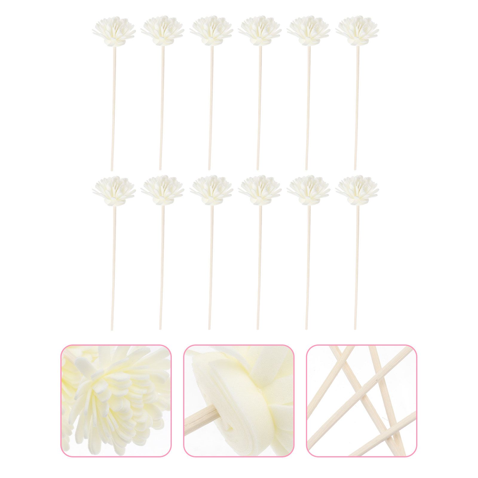 Home Fragrance Leather Diffuser - 12Pcs Chrysanthemum Style Aroma Diffuser Sticks