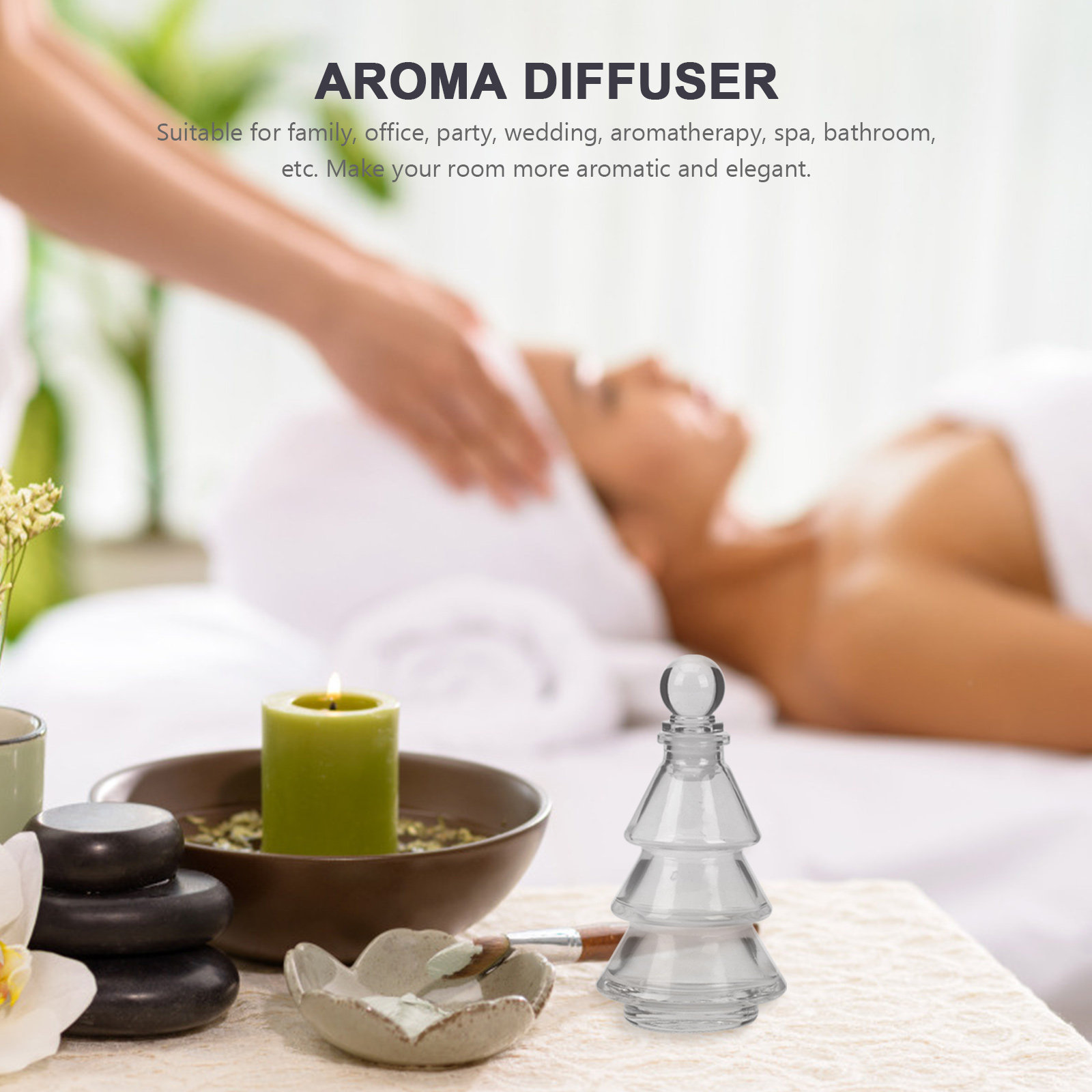 Home Fragrance Leather Diffuser - 3Pcs Aromatherapy Glass Bottles Simple Stylish