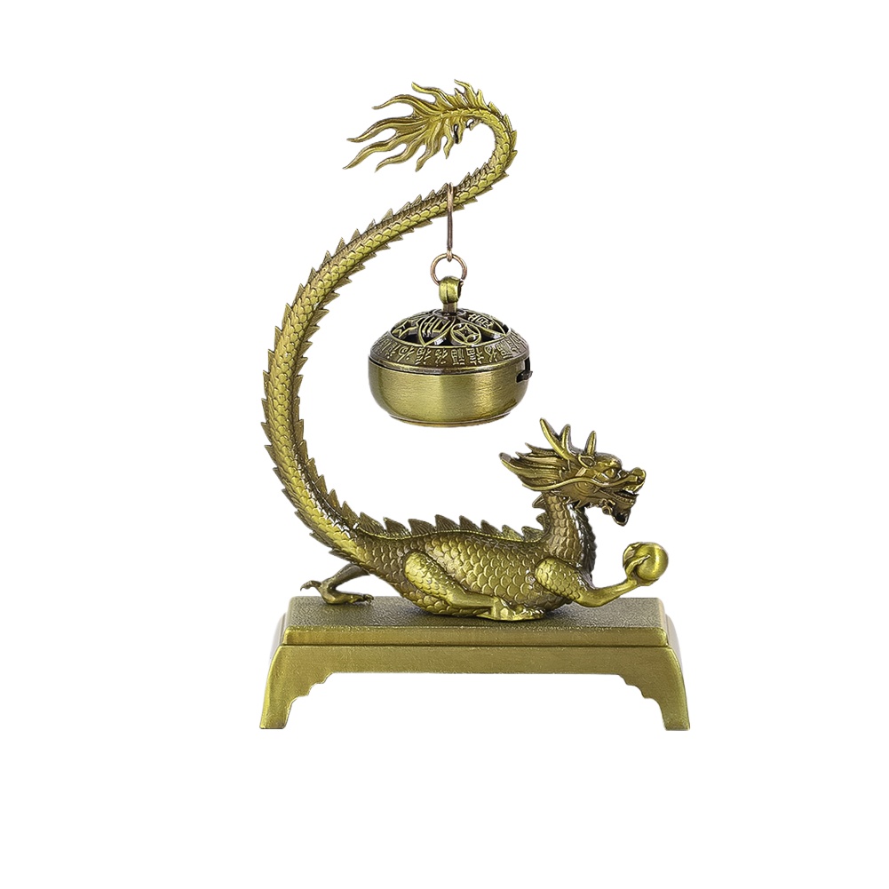 Home Fragrance Products - Alloy Vintage Chinese Dragon Incense Burner