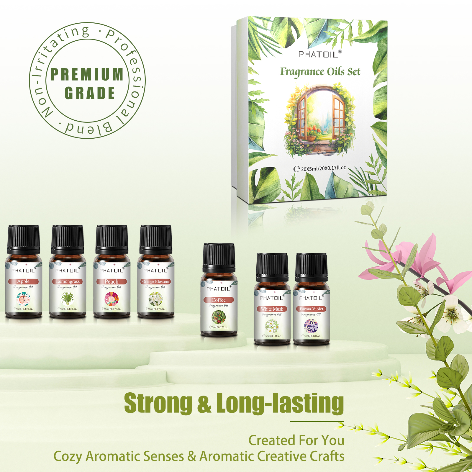 PHATOIL 20PCS Fragrance Oils S - Home Fragrance Lemongrass のレビューと価格