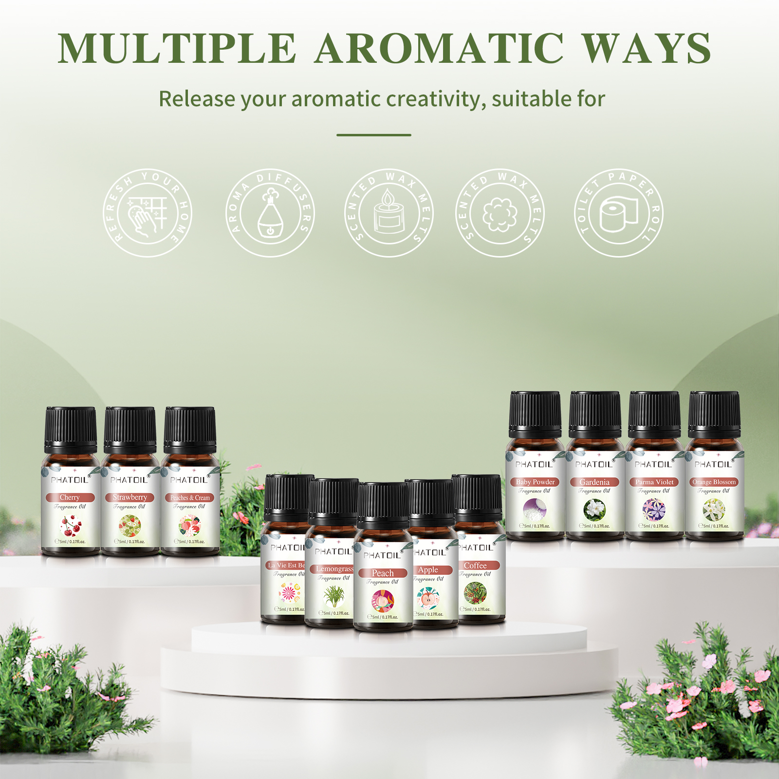 PHATOIL 20PCS Fragrance Oils S - Home Fragrance Lemongrass のレビューと価格
