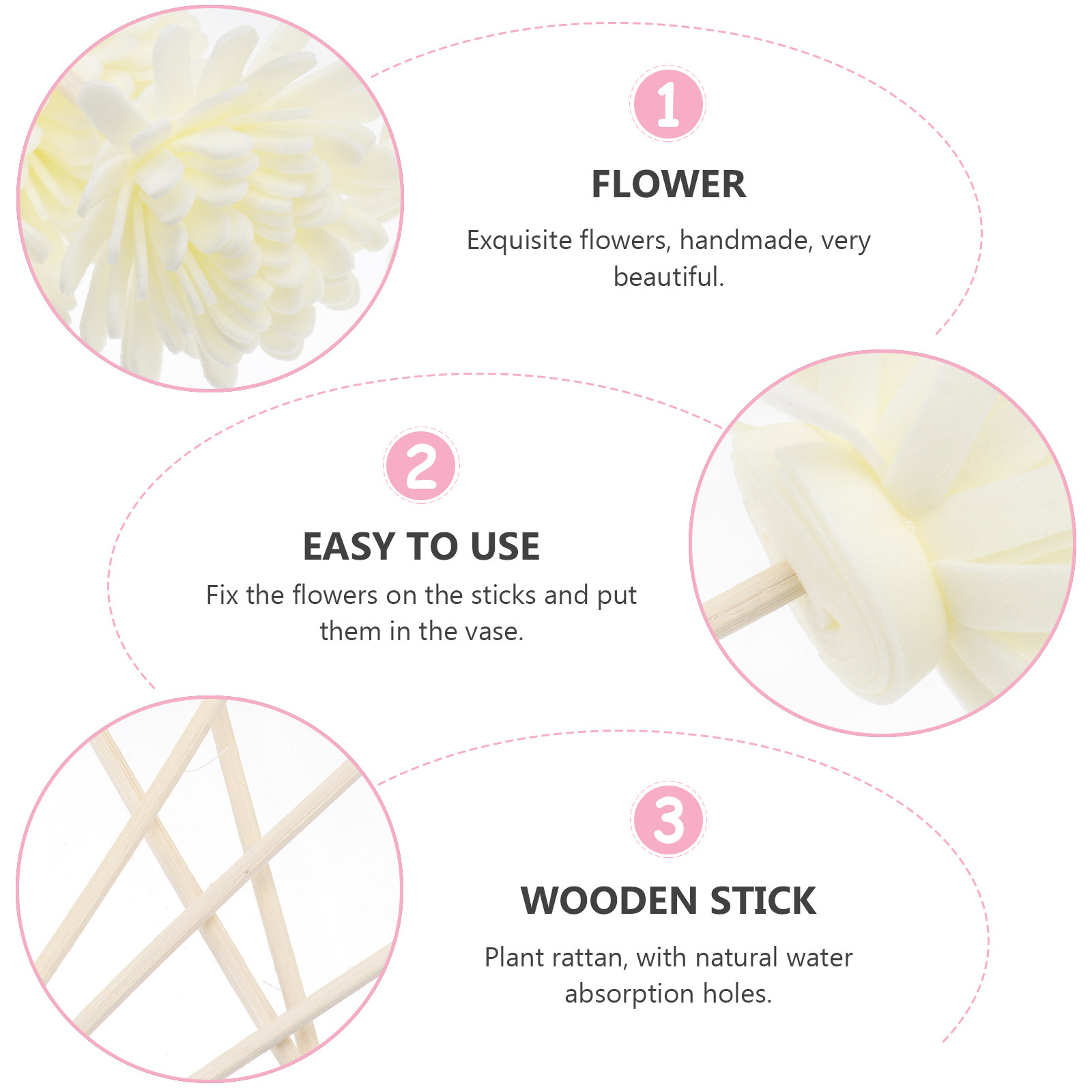 12Pcs Chrysanthemum Style Arom - Home Fragrance Leather Diffuser のレビューと価格