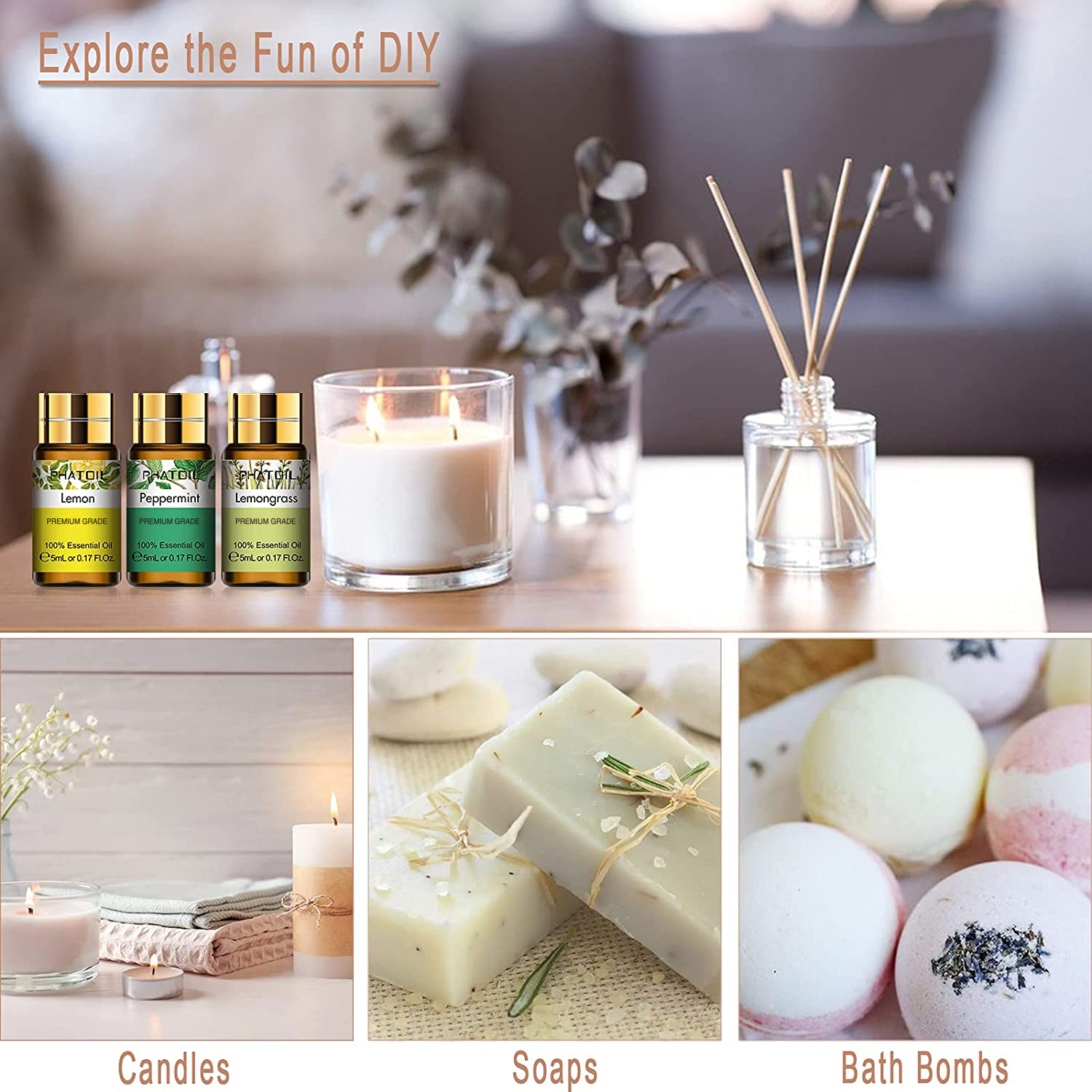 PHATOIL 12pcs Gift Box Pure Es - Home Fragrance Lemongrass のレビューと価格